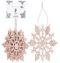 Rose Gold Hanging Glitter Snowflake - Set Of 6 340512