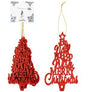 Red Hanging Glitter Trees - Set Of 6 340528