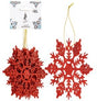 Red Hanging Glitter Snowflake - Set Of 6 340530