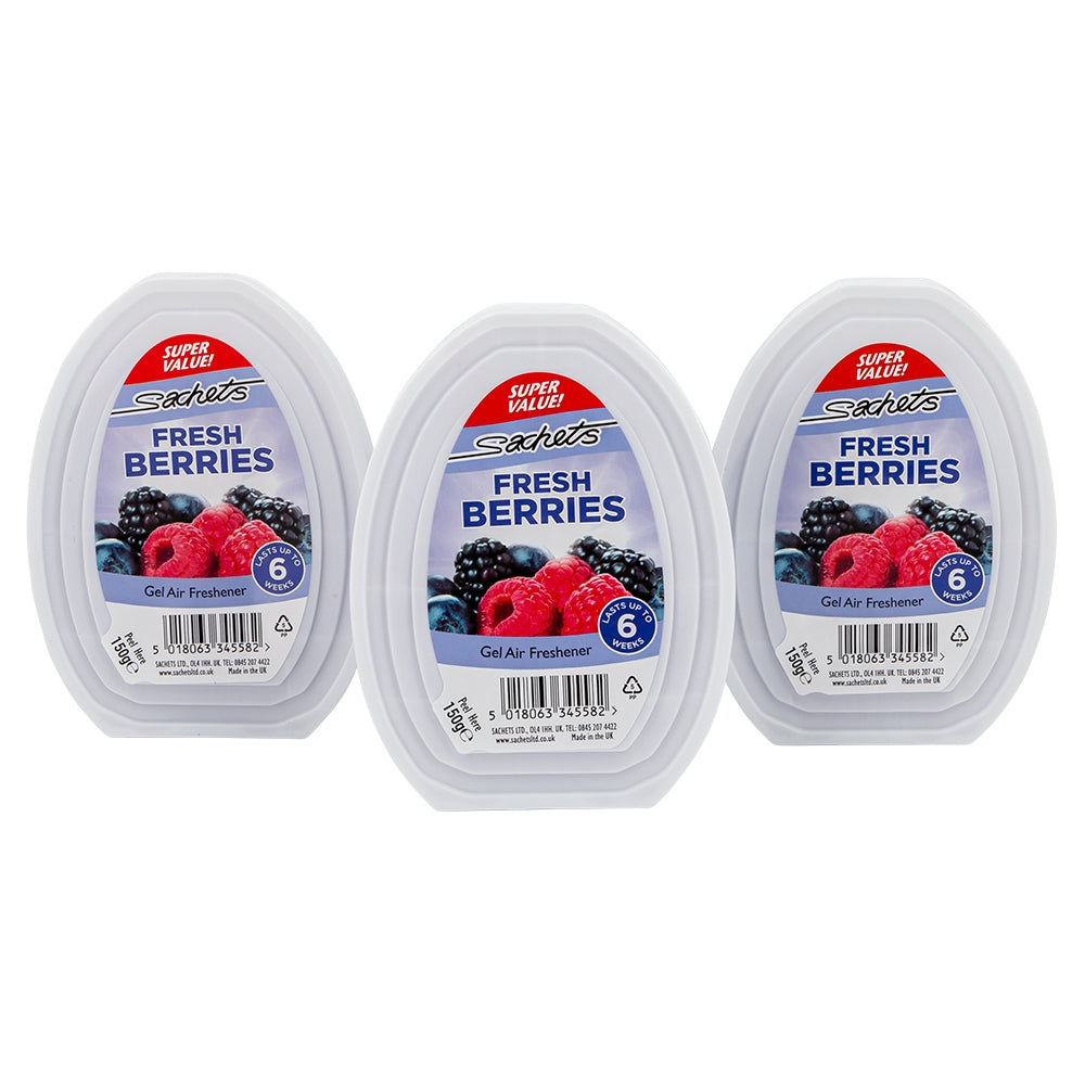 Solid Gel Air Freshener - Fresh Berries 3 Pack 340579