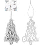 Silver Hanging Glitter Trees - Set Of 6 340580