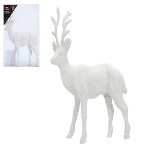 White Glitter Reindeer - 17Cm 340584