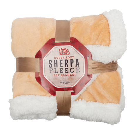 Sherpa Fleece Super Soft Pet Blanket - Beige 340734