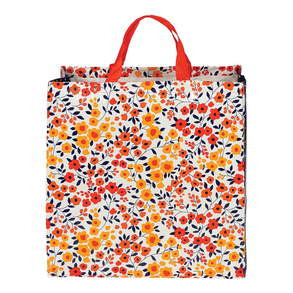 Reusable Shopper Bag Flowers Pattern