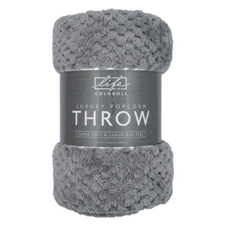 Grey Popcorn Throw 130X150Cm 341286-grey