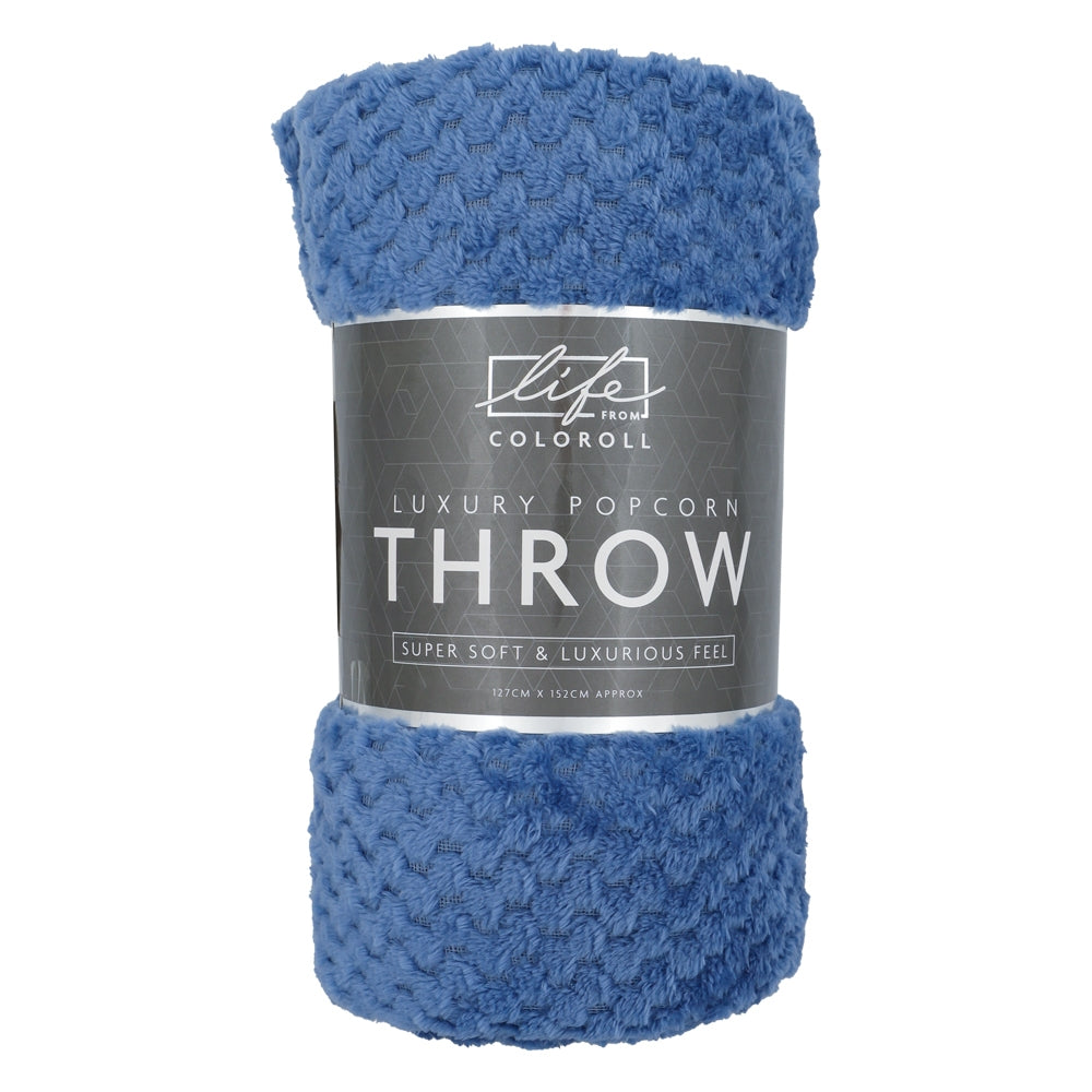 Light Blue Popcorn Throw 130X150Cm 341286-LIGHTBLUE