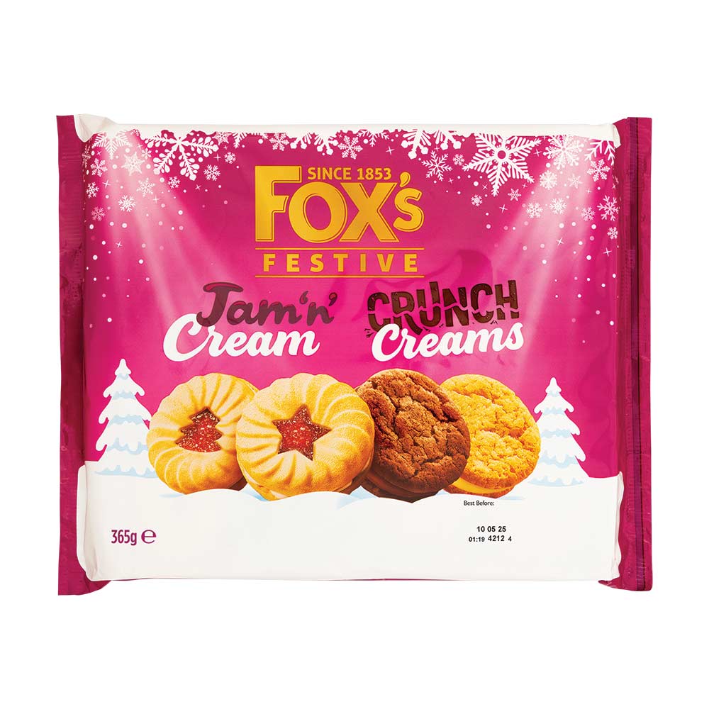 Fox's Festive Jam n' Crunch Cream Biscuits 365g