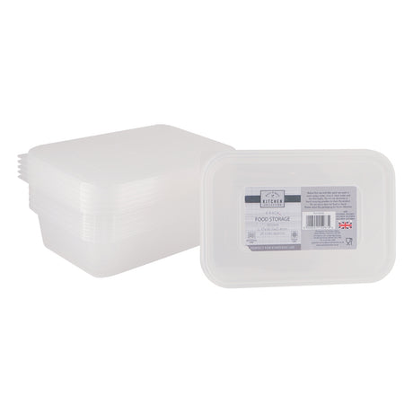 Food Containers 500Ml 6 Pack White Lids 342235-WHITE