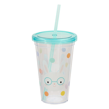 Teal Bunny Cup With Straw 342249