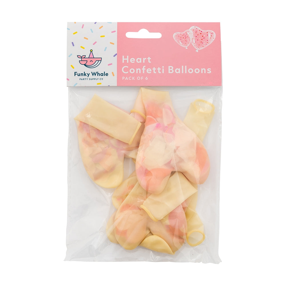 Heart Confetti Balloons - 6Pk 342290