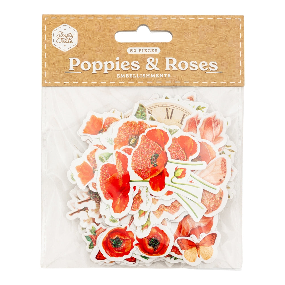 Poppies & Roses Embellishments - 52 Pk 342471