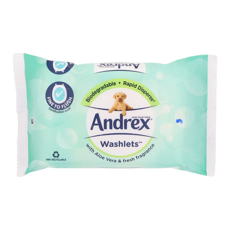 Andrex Gentle Clean Washlets 36 Wipes -  Aloe Vera 342868