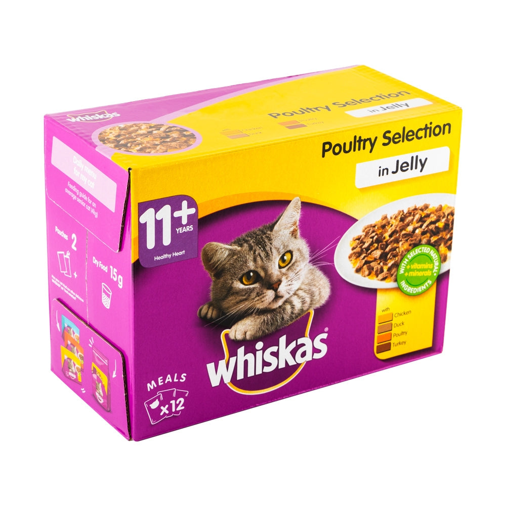 Whiskas Poultry Selection Pouches In Jelly 11+ 12 X 100G | Poundstretcher  343107