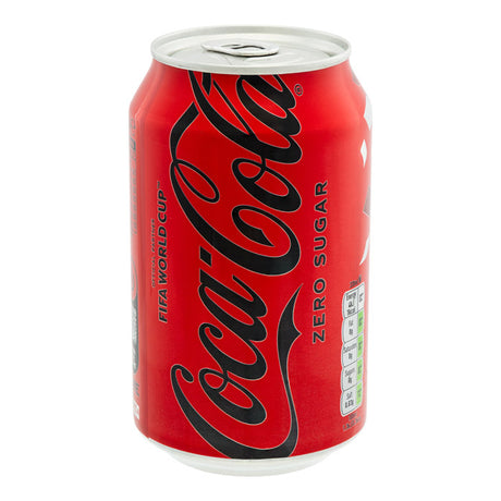 Coca colar zero sugar on a white background