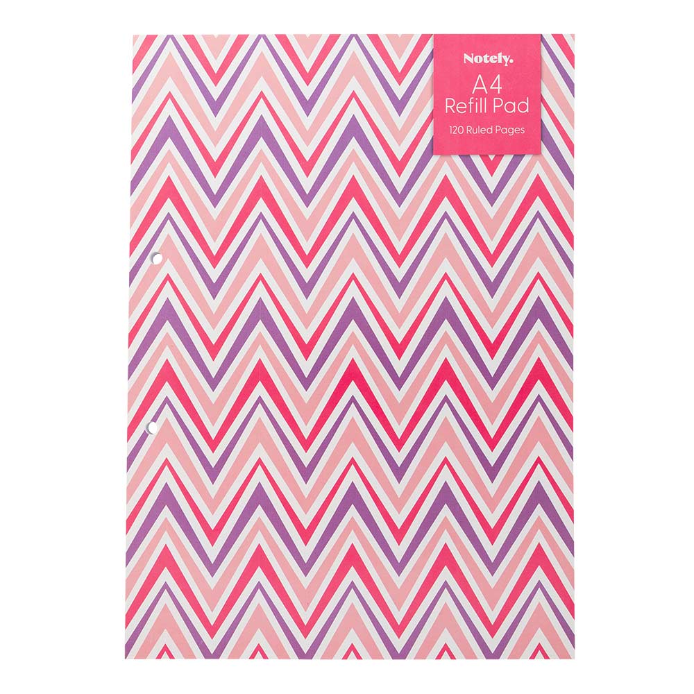 A4 Refill Pad 120 Ruled Pages Pink