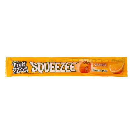 Fruit shoot squeezee ice pops orange flavour on a white background