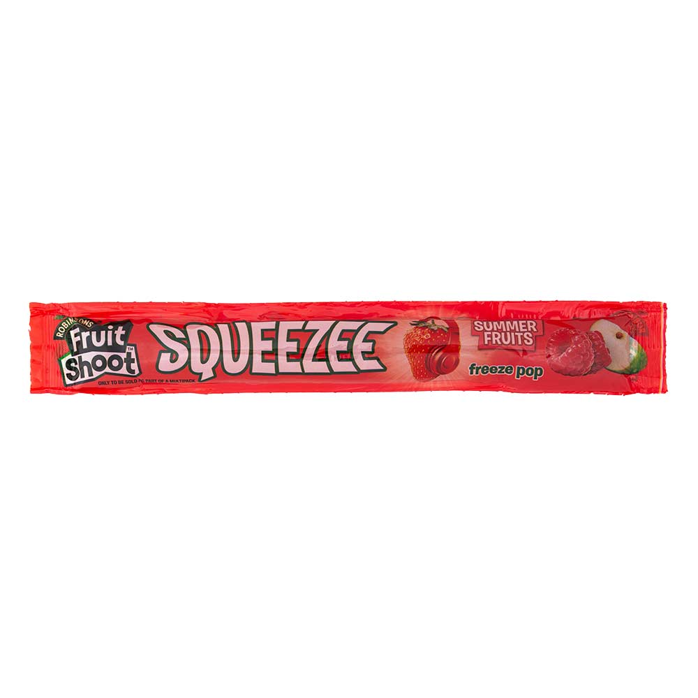 Fruit shoot squeezee ice pops summer fruits flavour on a white background