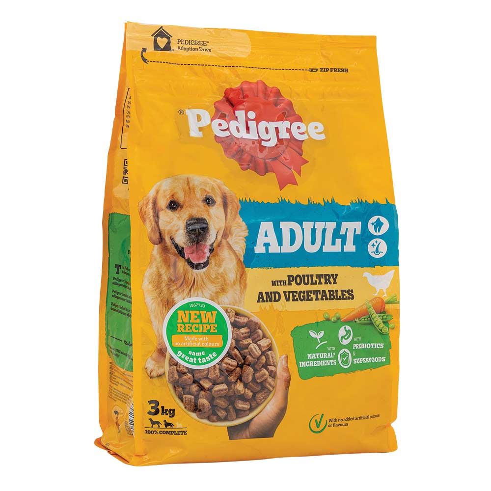 Pedigree Adult Dry Dog Food With Poultry And Vegetables 3 Kg