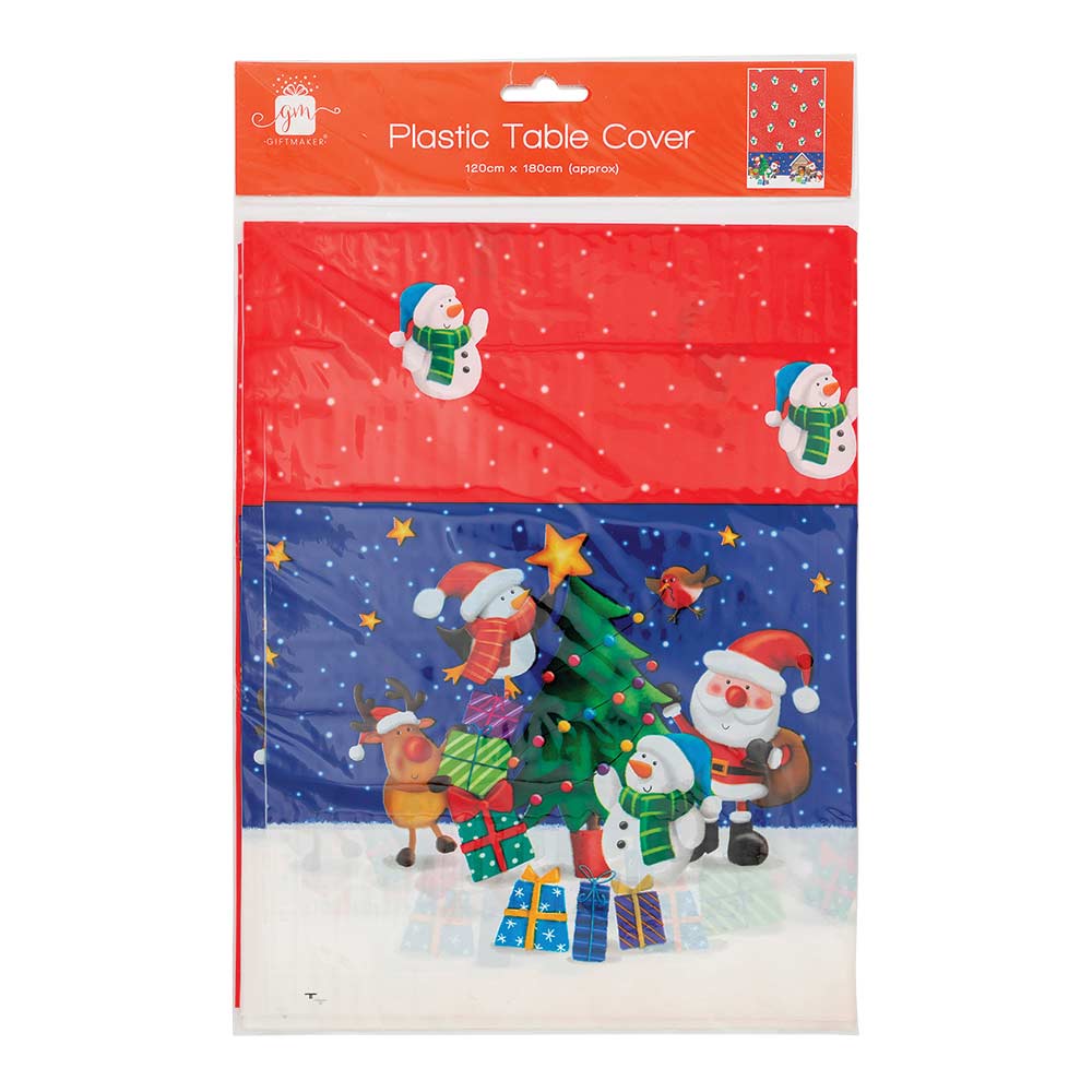 Snowman Plastic Table Cover 120cm x 180cm