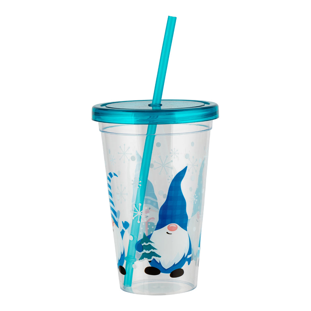 Festive Drinks Cup with Straw