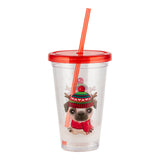 Kids Clear Plastic Drinks Cup With Straw