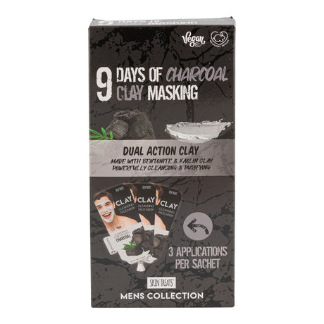 Skin Treats - 9 Days Of Men'S Charcoal Clay Masking 344841