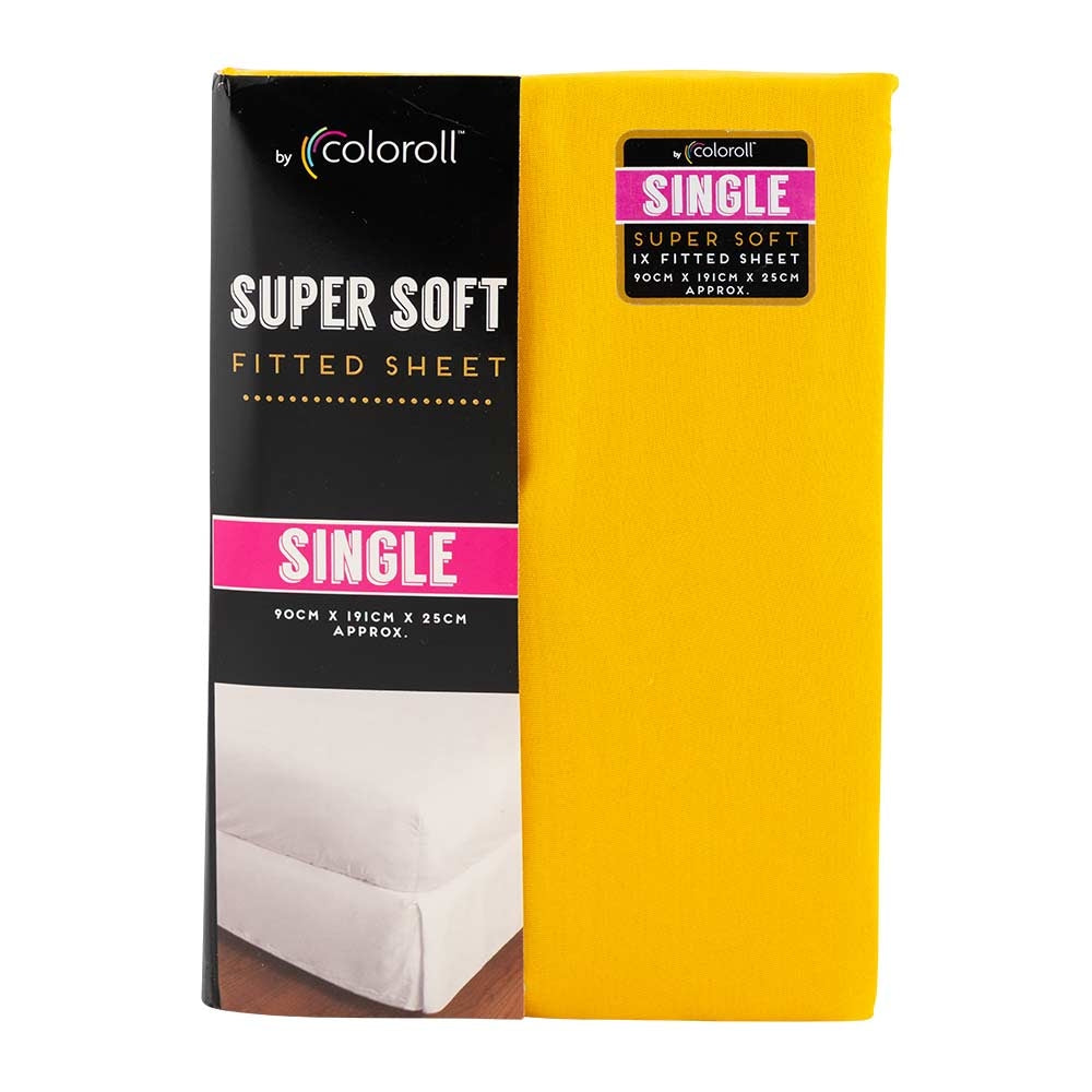 Ochre Single Fitted Sheet | Poundstretcher  345136