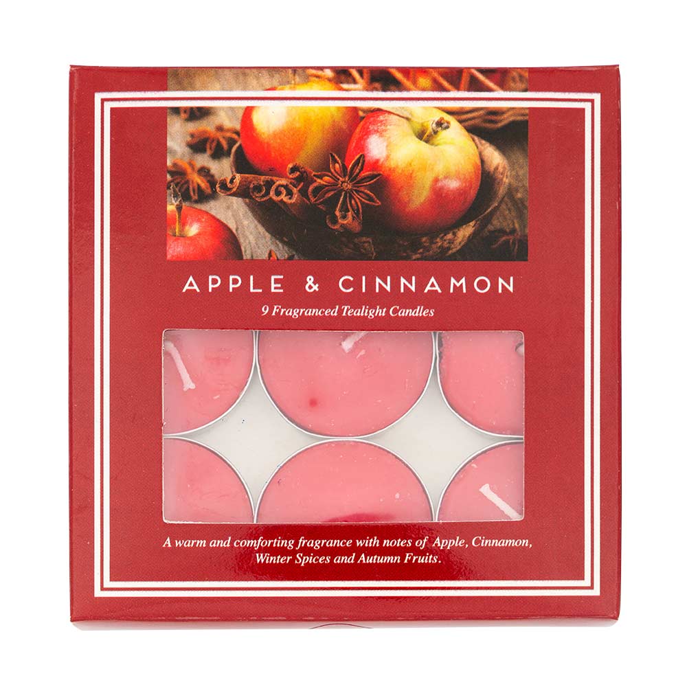 9 Pack Apple & Cinnamon Scented Tealights