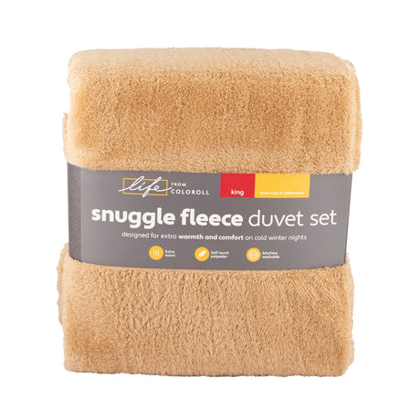 Snuggle Fleece Duvet King Set - Biege 345438