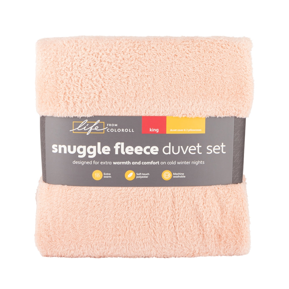 Snuggle Fleece Duvet King Set - Pink 345448