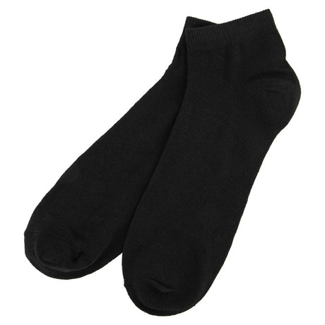 Men's 3 pack trainer socks in black on a white background