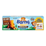 Barney chocolate soft baked bears 5 pack on a white background