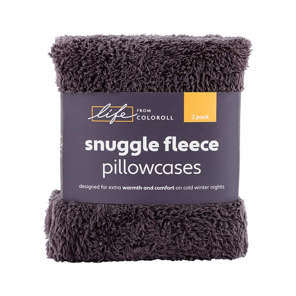 Snuggle Fleece Grey Pillowcases 2 Pack