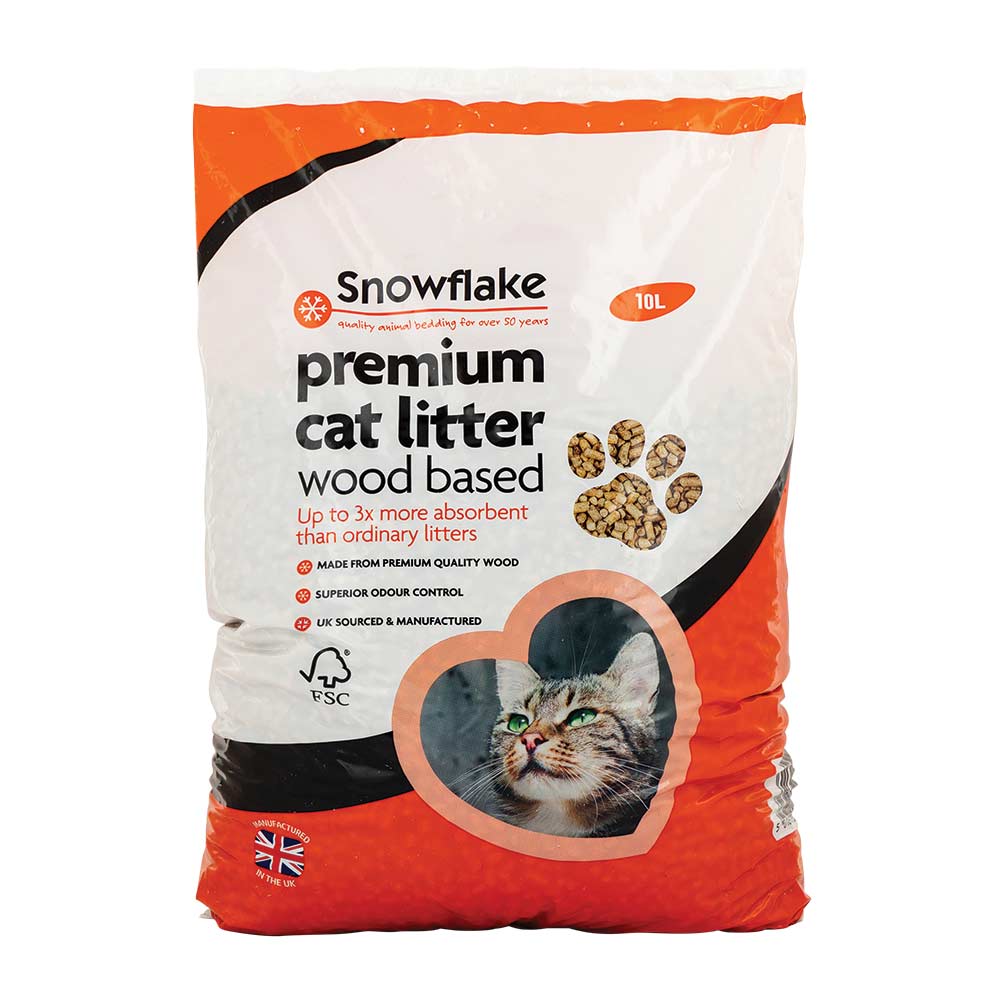 Snowflake Premium Wood Based Cat Litter 10 Litres