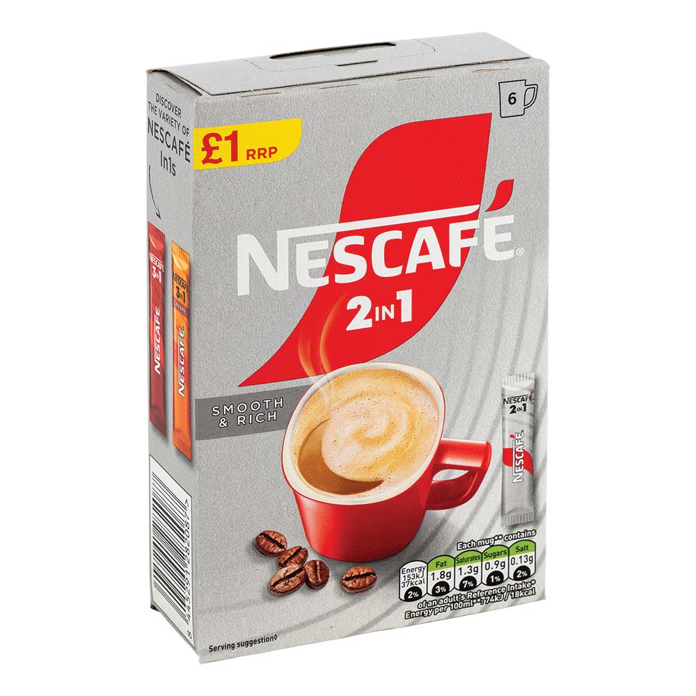 Nescafe 2 in 1 Coffee Sachet 15.8g x 6 Pack