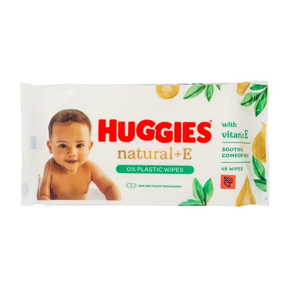 Huggies Natural + E - 48 Wipes 347160