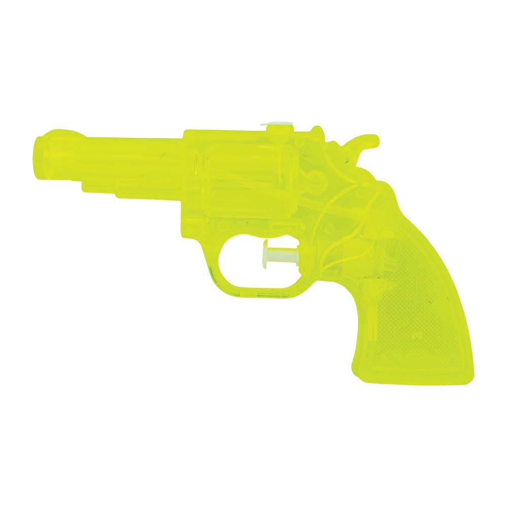 Green water gun on a white background
