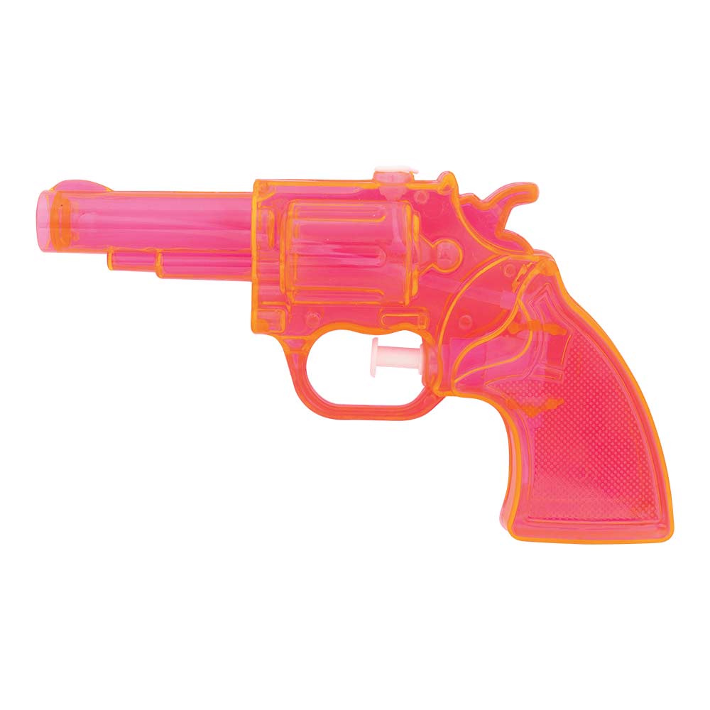 Pink water gun on a white background