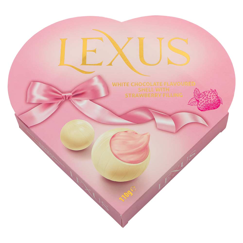 Lexus White Chocolate Shells with Strawberry Filling 110g