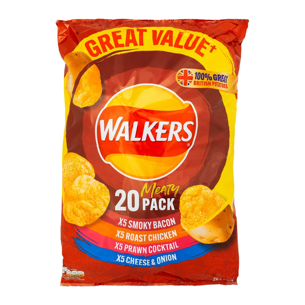 Walkers Meaty Variety Crisps 20 X 25G Pack | Poundstretcher 503442