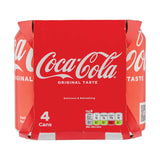 Coca Cola Original Soft Drink Cans 330ml x 4 Pack