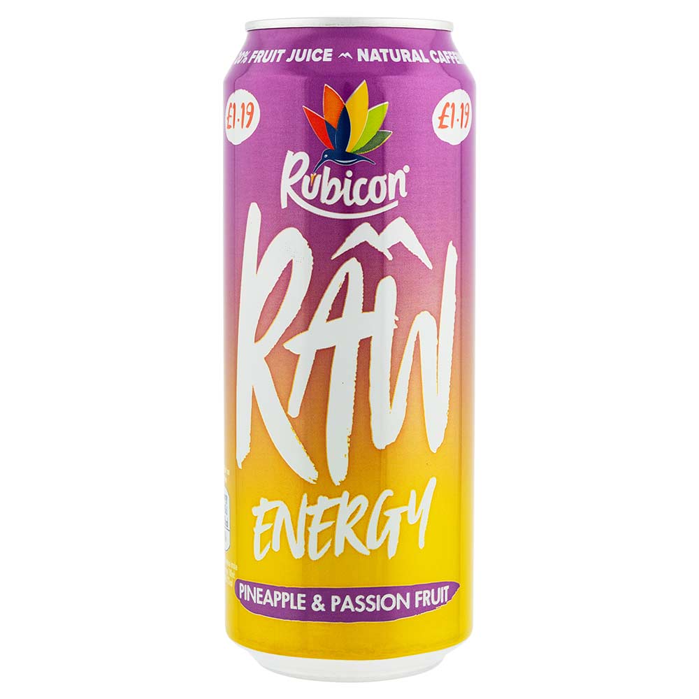Rubicon Raw Energy Pineapple & Passionfruit 500ml