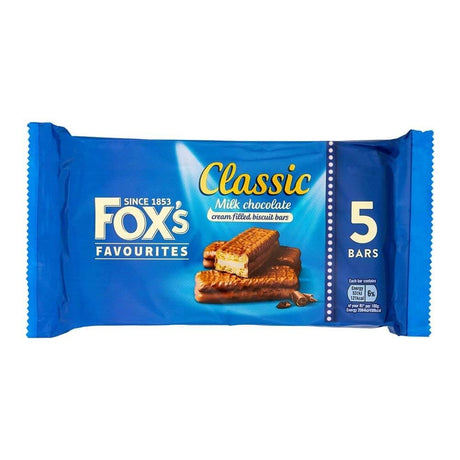 Fox'S Classic Milk Chocolate Cream Filled Biscuit Bars 5 X 25G | Poundstretcher 508361