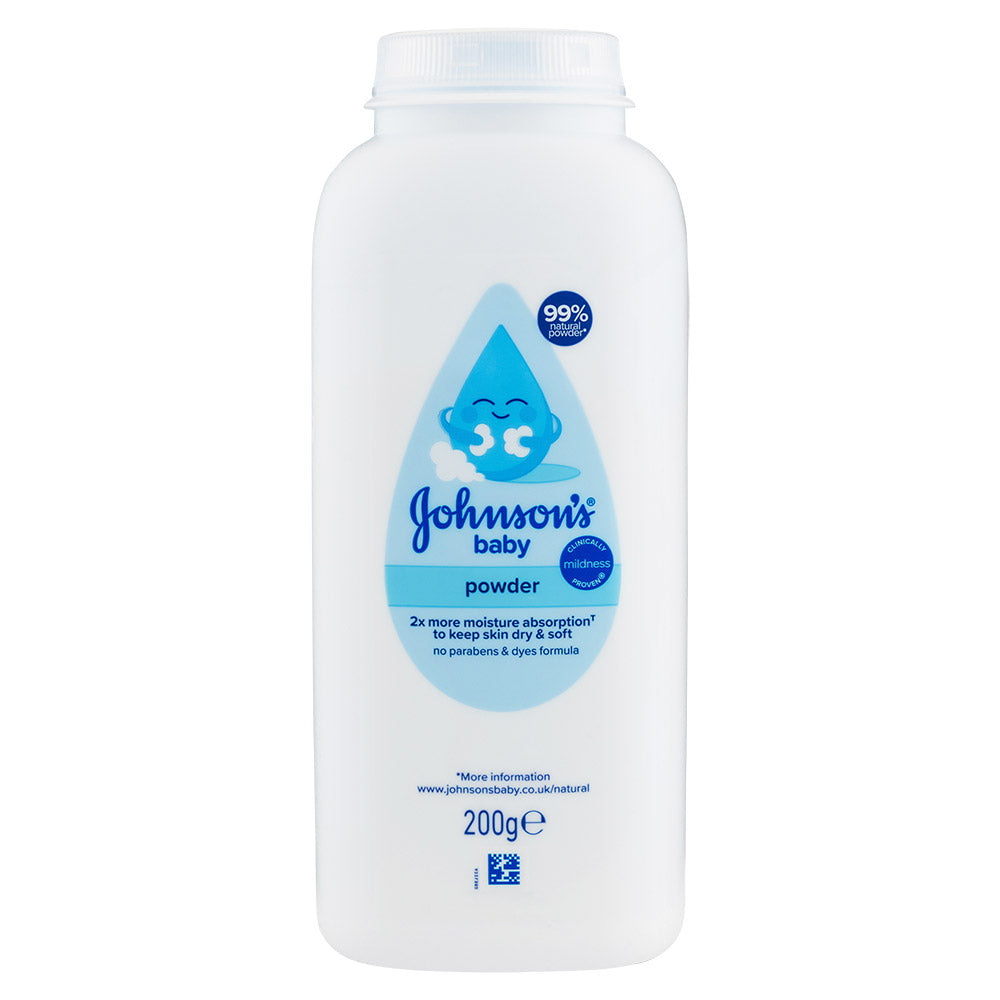Johnson's baby powder 200g on a white background