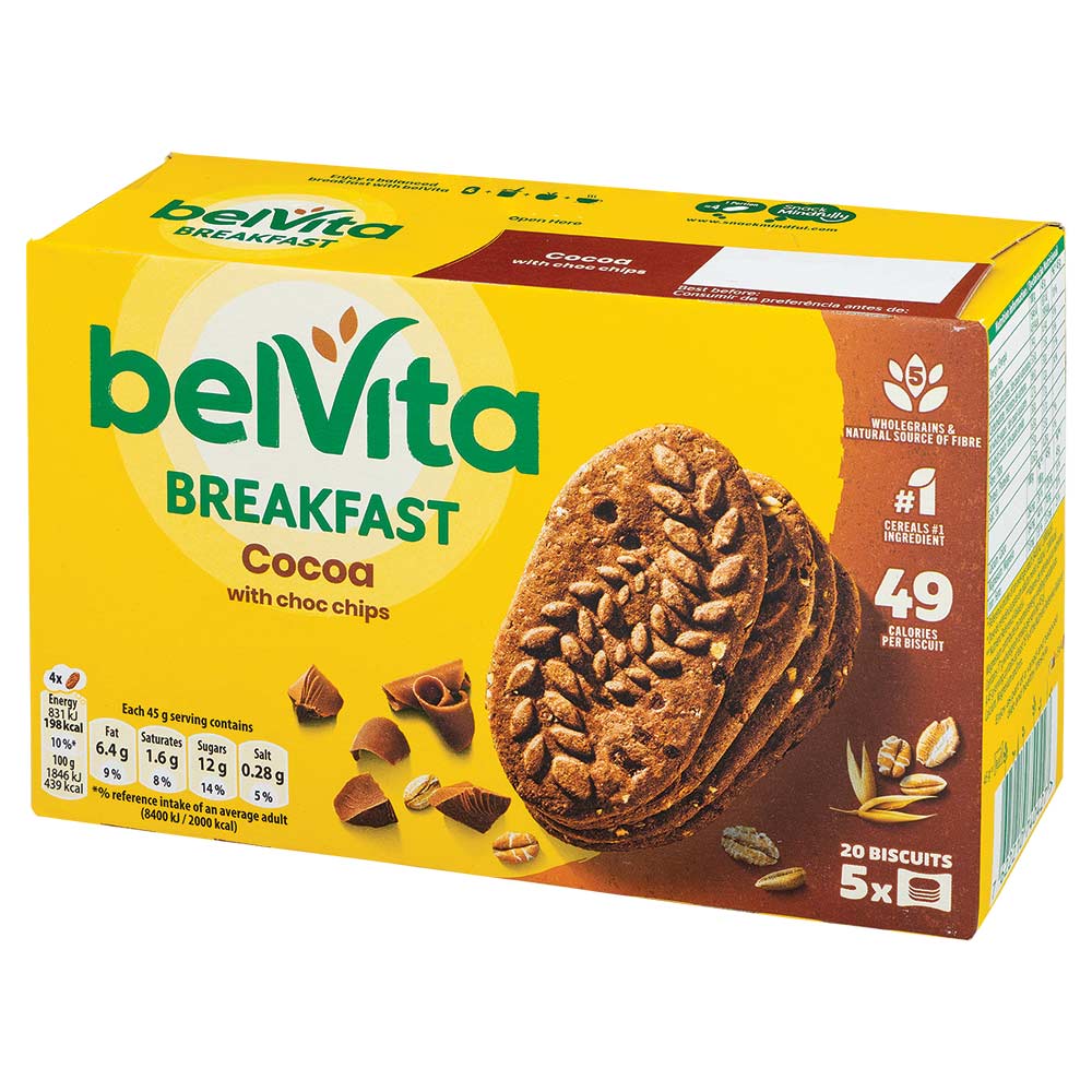 Belvita Breakfast Biscuits Cocoa With Chocolate Chips 225g