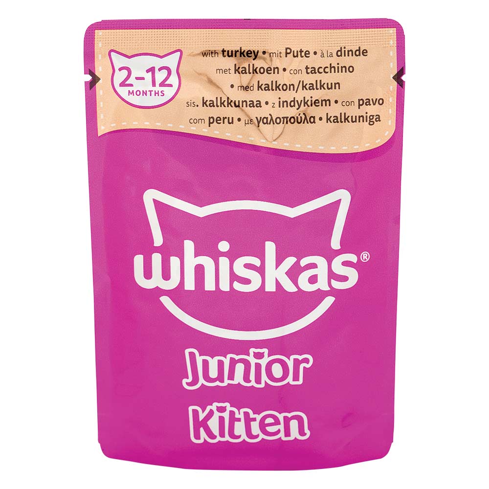 Whiskas Kitten 2-12 Months Poultry Feasts In Jelly Cat Food Pouches 85g x 40 Pack