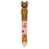 10 Multicolour Christmas Themed Ballpoint Pen