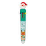 10 Multicolour Christmas Themed Ballpoint Pen
