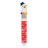 10 Multicolour Christmas Themed Ballpoint Pen