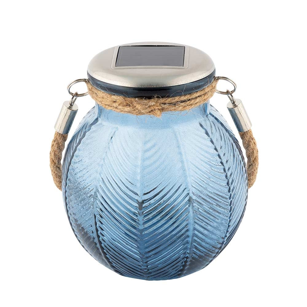 Blue Glass Solar Lantern | Poundstretcher 513081-blue